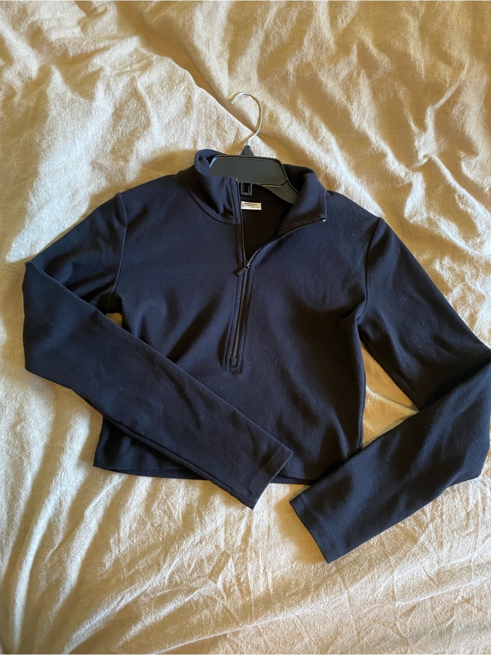 Sunday Best Black Zip-Up Cropped Top